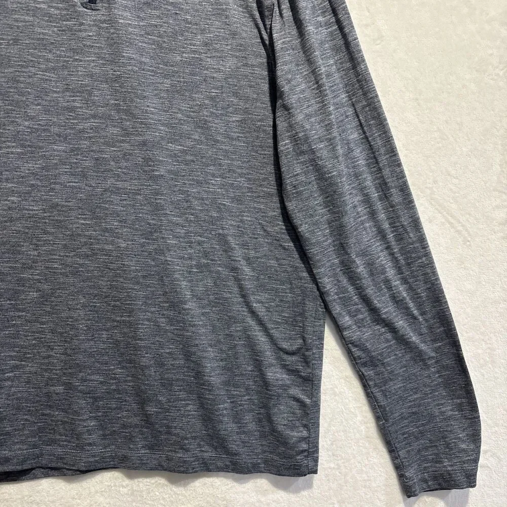 J Crew Performance 1/4 Zip Shirt Navy Heather Long Sleeve Pullover Men's Large